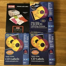 Avery 8965 Matte White CD/DVD Labeling System Design Kit & Lot Of 8691 Labels