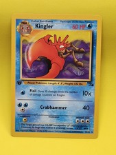 1st Edition Kingler - Fossil - #38/62 - Vintage Pokémon Card 1999 WOTC Nm
