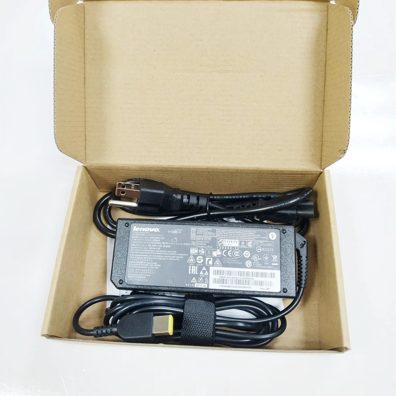 Genuine 90W Lenovo Adapter Charger ThinkPad X1 Carbon 0B46994 Yellow Square Tip