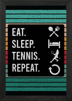 Gerahmtes Wandbild Poster Eat Sleep Tennis Repeat Poster Leinwanddruck Bild