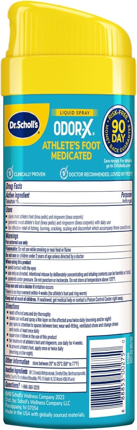 Dr. Scholl's INSTANT COOL ATHLETE'S FOOT TREATMENT SPRAY 5.3oz