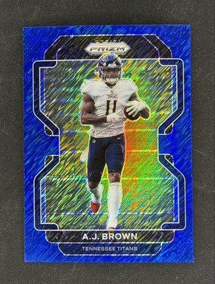 2021 Panini Prizm - A.J. Brown #1 Blue Shimmer Prizm 11/25 Jersey Match