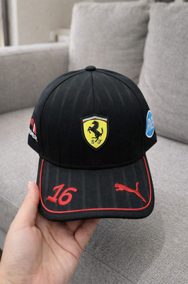 Puma Ferrari F1 Charles Leclerc Miami Black Cap Hat Motorsport Streetwear New  