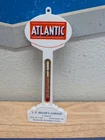 VINTAGE THERMOMETER ATLANTIC GAS OIL 7 INCH SIGN POLE LOLLIPOP **WORKS LE MILLER