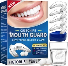 Night Guard for Teeth Grinding & Clenching Dental Mouth Guard + 12 Cleaning Tabs