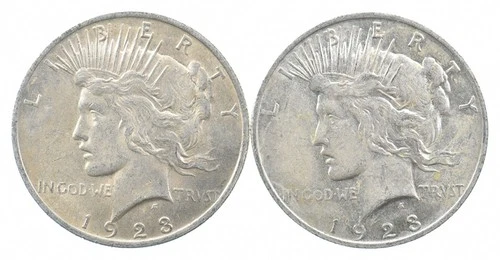 1923 & 1923 Peace Silver Dollar $1 Bullion Collection Lot *169