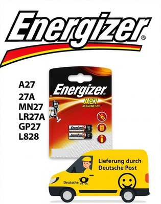 2er Pack Alkaline Batterie Energizer 12V A27 27A MN27 LR27A GP27 L828