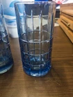 VTG Anchor Hocking Tartan Blue Glasses Set Of 4 Highball MCM