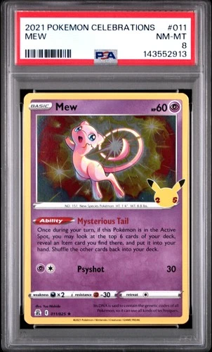 2021 POKEMON CELEBRATIONS #011 MEW PSA 8