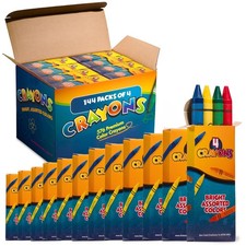 Bulk Crayons - 576 Crayons - Case of 144 4-Packs, Premium Colors Bulk School ...