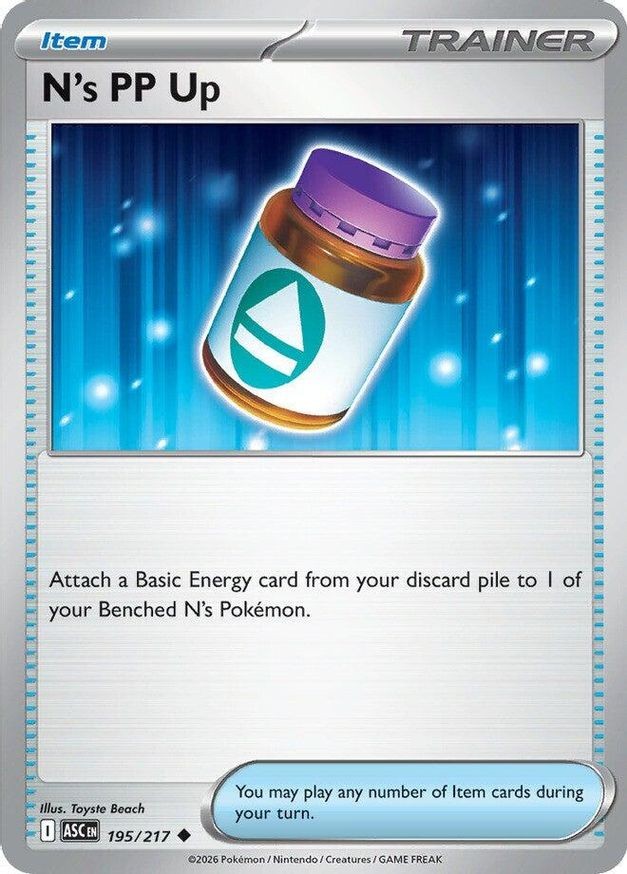 Pokemon N's PP Up (195/580) Ascended Heroes NM