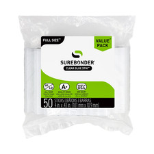 Full Size All Purpose Clear 4" Hot Glue Sticks - 50 Pack 0.22 per gallon