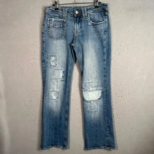 Vigoss Womens Size 5 / 6 Distressed Boot Cut Jeans Blue Denim Cotton Blend
