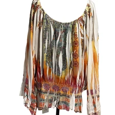 Venezia Womens Plus Sz 18/20 Top Artsy chic Y2k flowy. gypsy boho watercolor
