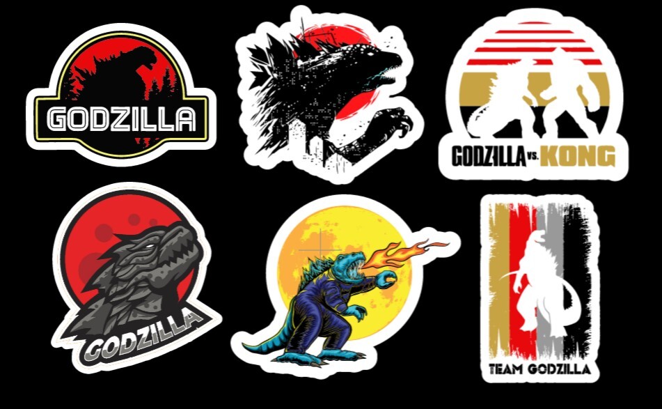 Godzilla Stickers Waterproof Decals Kaiju Car, Truck, Window, Wall