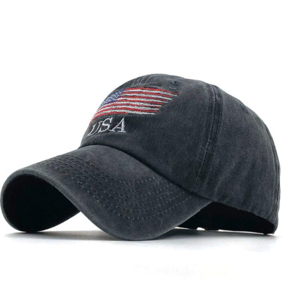 USA Flag Baseball Cap Black Adjustable Dad Hat Patriotic Embroidered -Gift