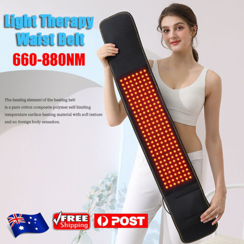 660-880nm Red LED Infrared Light Therapy Heated Waist Wrap Pad Belt Pain Relief - Picture 1 of 10