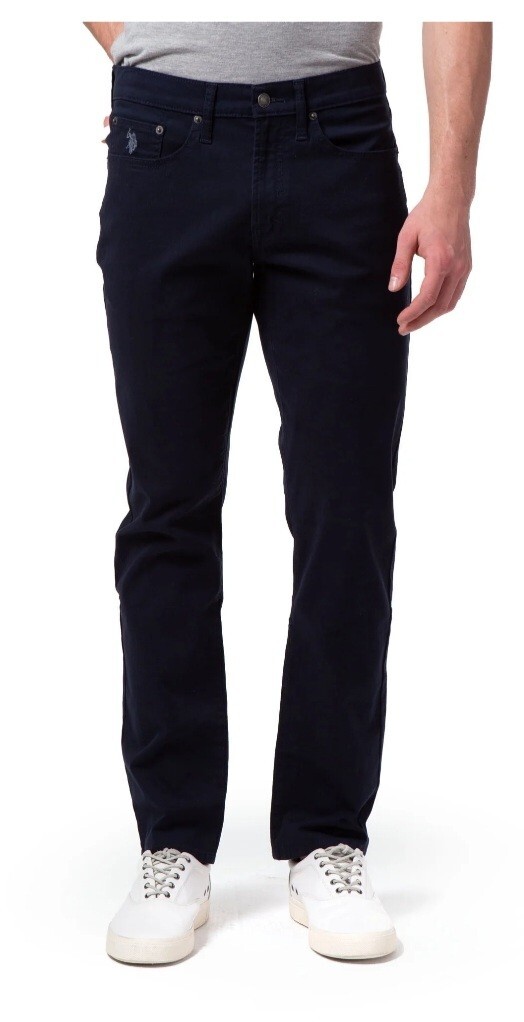 New US Polo Assn. Mens Slim Straight Stretch Twill Pants Size 42x30