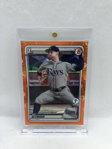 Ian Seymour 2020 Bowman Draft 1st Edition Orange #/25 Devil Rays W/ Mag