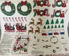 Cranston VIP Fabric Panel "Deck The Halls" Christmas Appliques Cut/Sew 44x35"