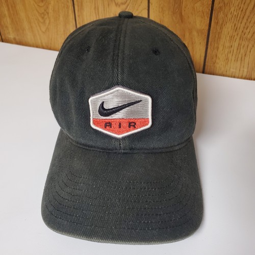 Vintage 90s Nike Air Max Spell Out Sheild Logo Strapback CAP HAT Distressed Used - Picture 10 of 11