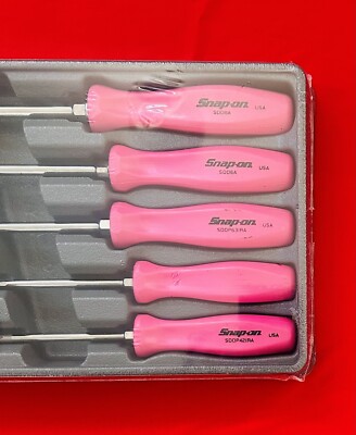Snap On Screwdriver 7pc Set Pearl Pink Handle Special Edition New