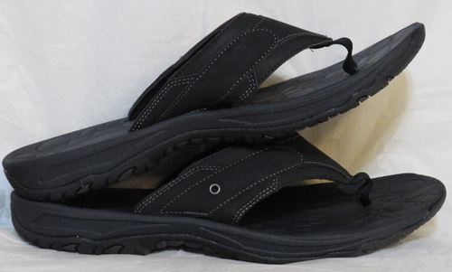 ROCKPORT MEN'S SANDAL US 13 BLACK HAYES THONG FLIP-FLOP FAUX SUEDE NEW NWOT - Picture 3 of 9