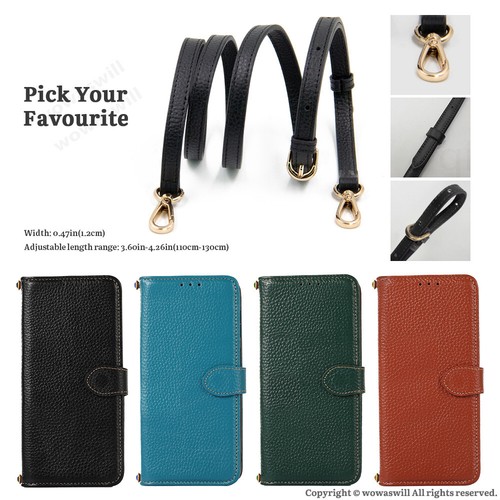 For HUAWEI Real Leather Flip Case Stand Crossbody RFID Stylish - Picture 7 of 14