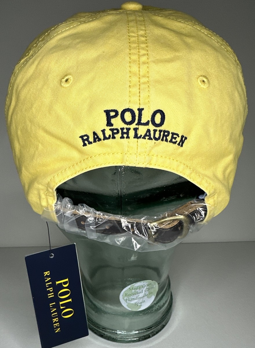 Polo Ralph Lauren Classic Sport Cap Multi PP Yellow Leather