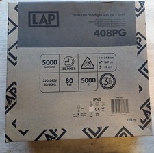 LAP 50W LED Floodlight With PIR Model:408PG In Black Security Light