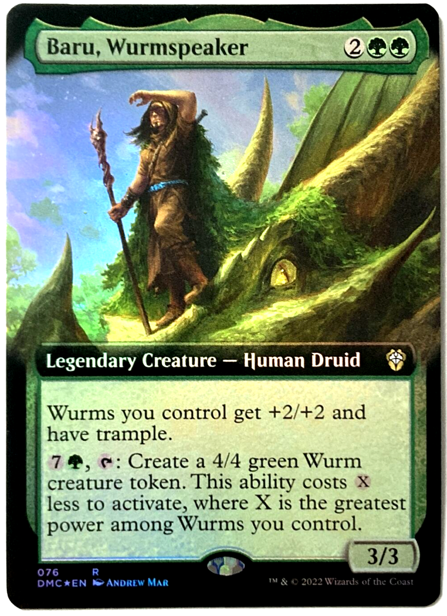 MTG Baru, Wurmspeaker EXTENDED ART FOIL Commander: Dominaria