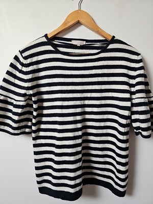 Benedetta B Kaschmir Merinowollmischung gestreift Strick Pullover Oberteil Gr. M