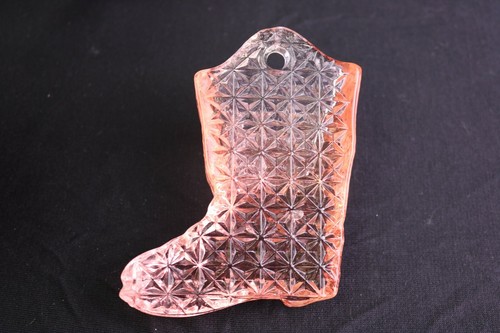 Depression Glass Cowboy Boot Hanging Wall Pocket 4 " Daisy Cut Buyer's Pick - Picture 3 of 7