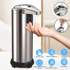 280ml Stainless Auto Handsfree Sensor Touchless Soap Dispenser Kitchen Bathroom