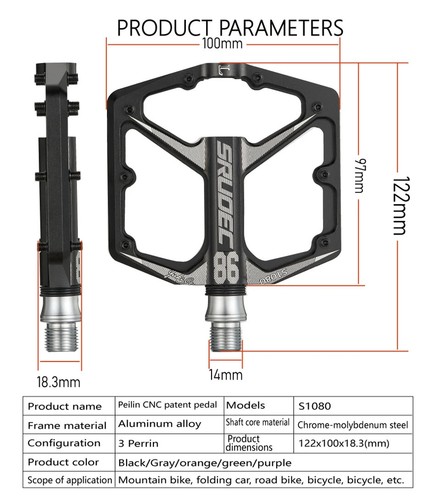 Mountain Road Bike Anti Slip Increased Pedals High Strength Sealed Bearing - Picture 13 of 28
