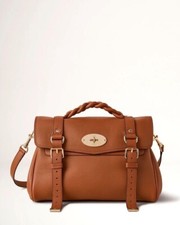 Mulberry 'alexa' In Chestnut Heavy Grain Leather Top Handle Bag Bnwt £1,250 Rrp