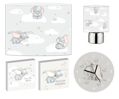 DUMBO Baby Kinderzimmer DECKENSCHIRM, BERÜHRUNGSLAMPE, WANDKUNST, UHR oder BÜNDEL