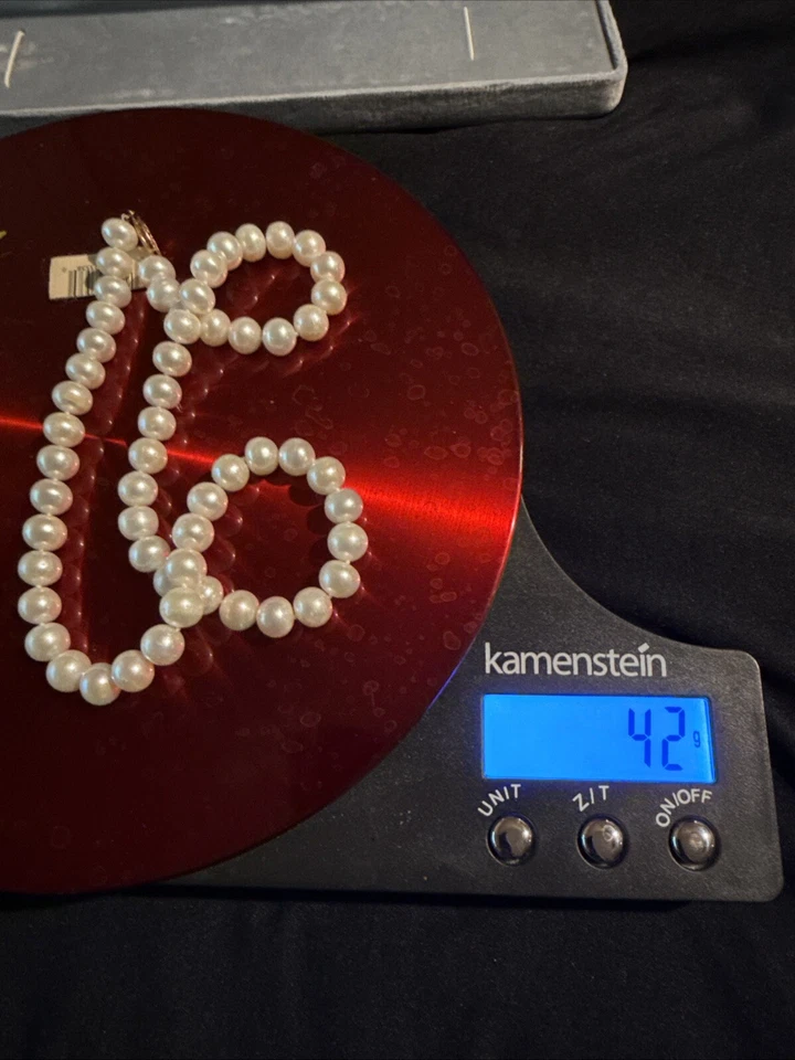 Collar de perlas Mervyns broche de oro amarillo de 14k 18" 8,9 mm broche de perlas 42 gramos Foto 4 de 4