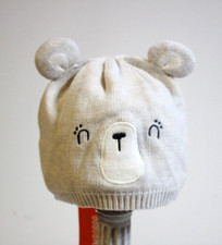 Gymboree Boy's Sweater Knit Hat Bear Face Size 2T 3T Winter
