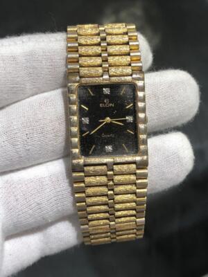 Elgin Rectangular Face Dressy Design Stainless Steel Quartz