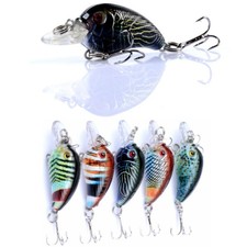 5PCS Slow Sinking Minnow Fishing Lure Crankbait Hard Swimbait Saltwater Trolling