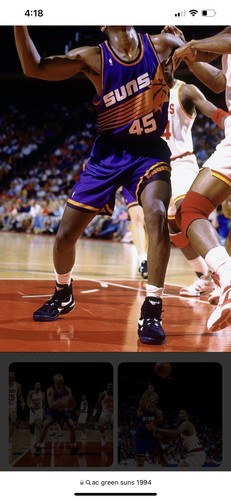 AC Green Phoenix Suns Game Worn Dual Signed Nike Flight 1993-94 Shoes Lakers - Picture 8 of 8