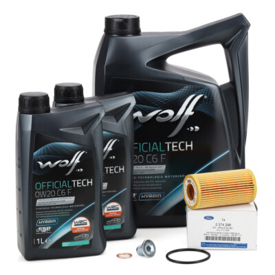 7L WOLF OFFICIALTECH 0W20 C6 F + ORIGINAL Ford Ölfilter für FOCUS IV 1.5 EcoBlue