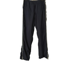 OLD NAVY SWISHY TRACK PANTS Size Medium Navy Blue Zip pants legs Vintage