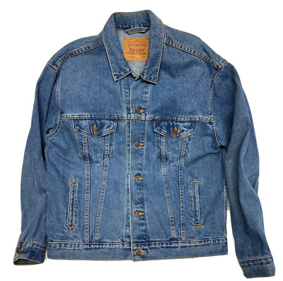 Vintage Levi's Button-Up Denim Trucker Jacket Made In USA Men Size L 70507-4890