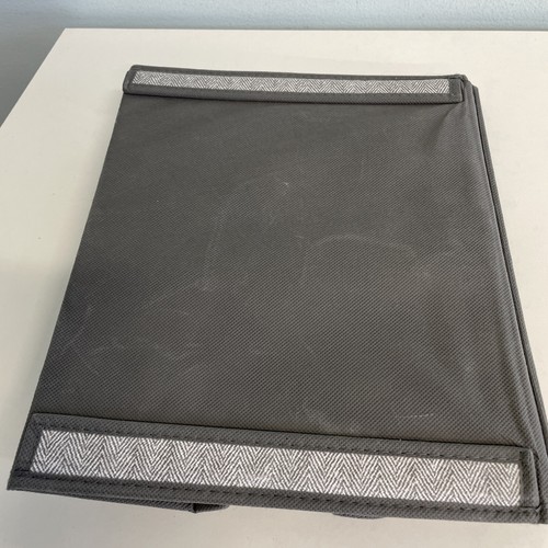 Fabric Storage Collapsible Bin Clear Window Grey Attached Lid (NO Bottom) - Picture 17 of 17