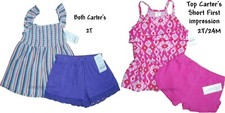 Girls Outfits Geo Print Tunic Top Flutter Sleeve Tank Tee Shirt Shorts Set