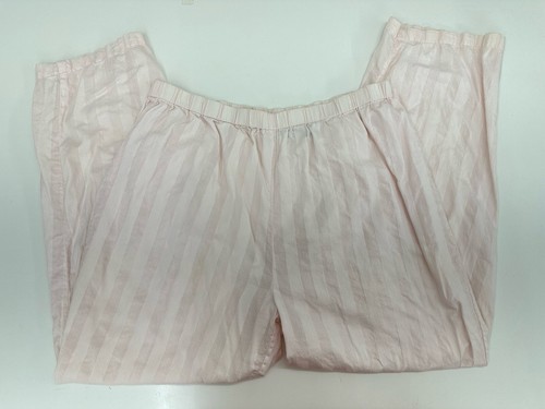 Erika Taylor Intimates Womens Pajama Set Large Pink Striped Country Cottons vtg - Picture 11 of 21