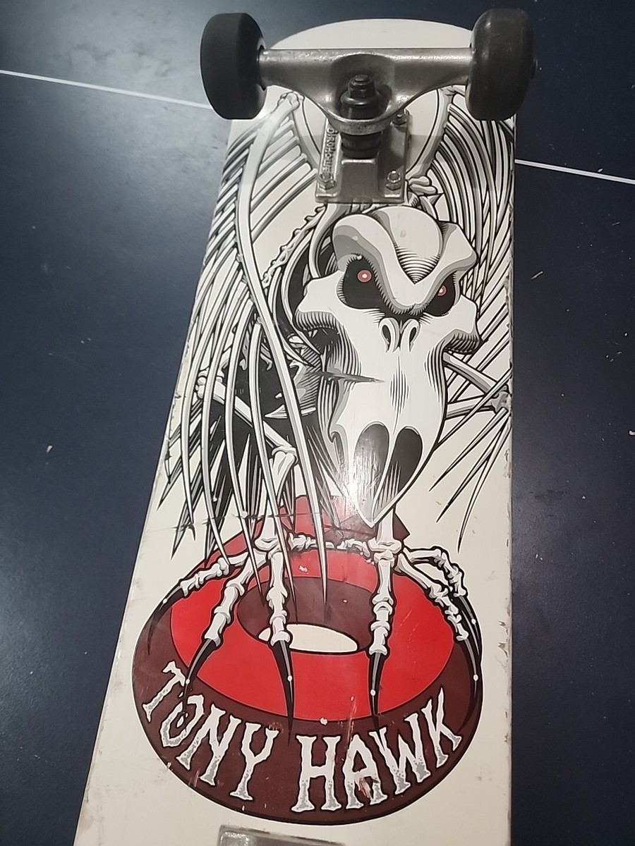 Vintage Tony Hawk Birdhouse Full Size Skateboard Bird Skull White