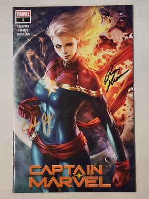 CAPTAIN MARVEL #1 ARTGERM WALMART VARIANT COVER SIGNED BY ROY THOMAS W/ COA 2021
